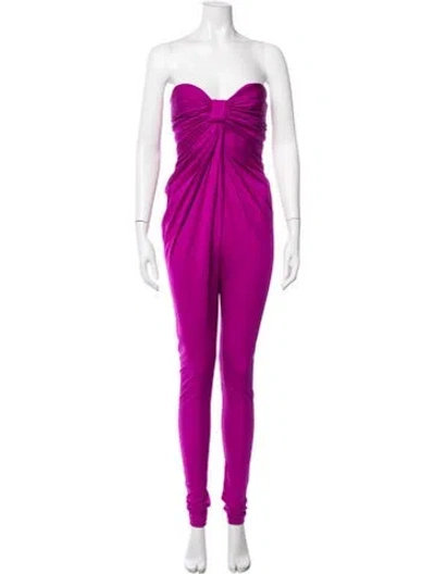 Pre-owned Saint Laurent 2022 Strapless Jumpsuit In Purple
