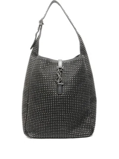 Pre-owned Saint Laurent 2022 Stud-embellished Tote Bag In Gray