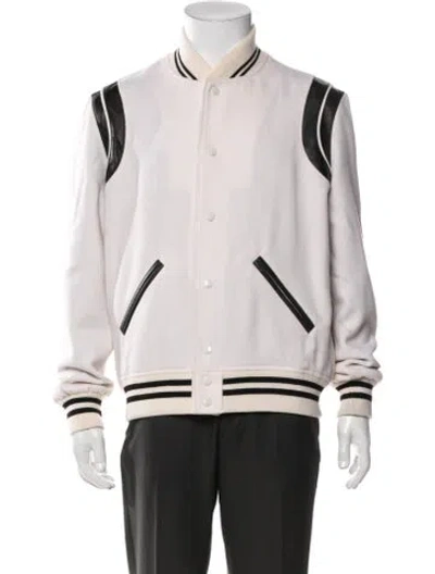 Pre-owned Saint Laurent 2022 Teddy Bomber Jacket In Neutrals