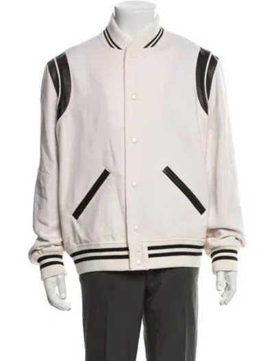 Pre-owned Saint Laurent 2022 Teddy Bomber Jacket W/ Tags In Neutrals