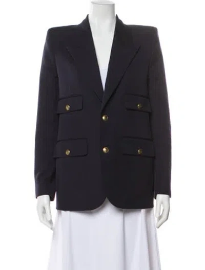 Pre-owned Saint Laurent 2022 Virgin Wool Blazer In Blue