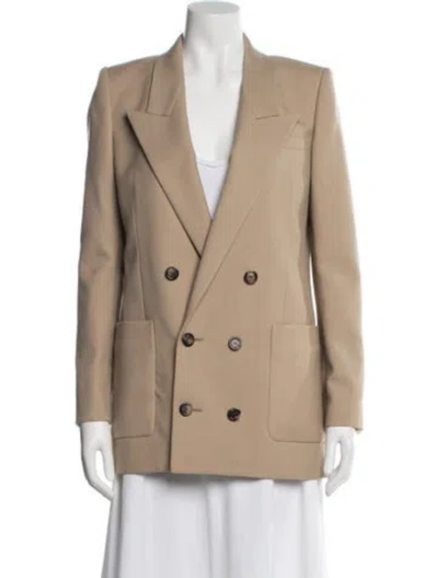 Pre-owned Saint Laurent 2022 Virgin Wool Blazer In Neutral