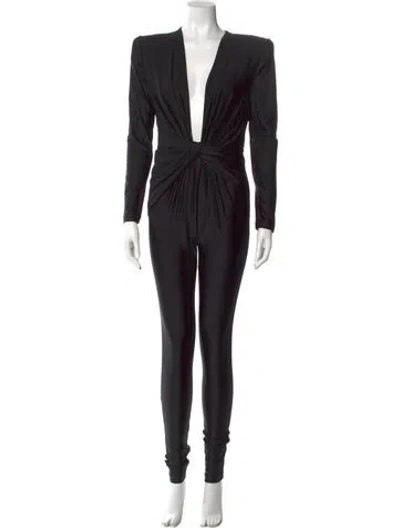 Pre-owned Saint Laurent 2022 V-neck Jumpsuit In Black