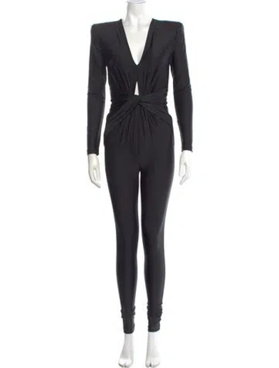 Pre-owned Saint Laurent 2022 V-neck Jumpsuit In Grey