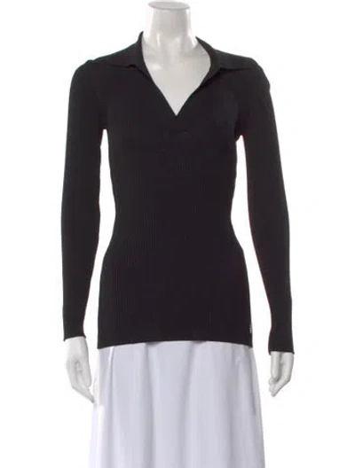 Pre-owned Saint Laurent 2022 V-neck Polo In Black
