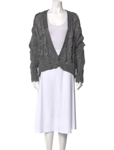 Pre-owned Saint Laurent 2022 V-neck Sweater In Gray