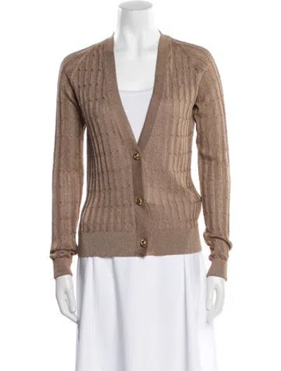 Pre-owned Saint Laurent 2022 V-neck Sweater W/ Tags In Gold