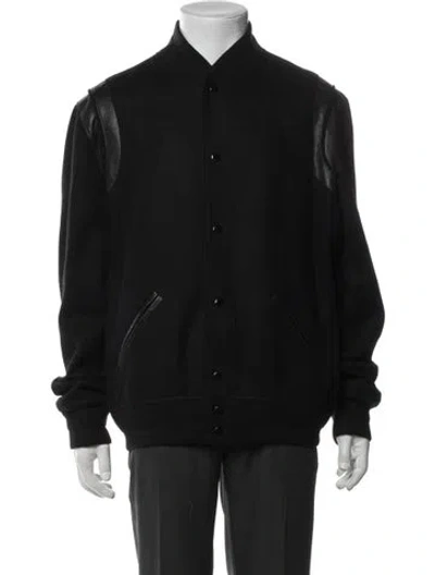 Pre-owned Saint Laurent 2022 Wool Bomber Jacket In Black