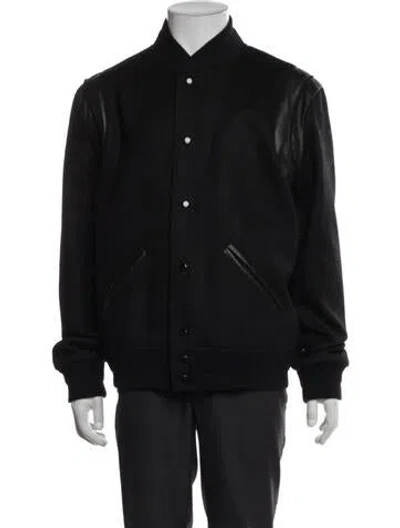 Pre-owned Saint Laurent 2022 Wool Bomber Jacket In Black