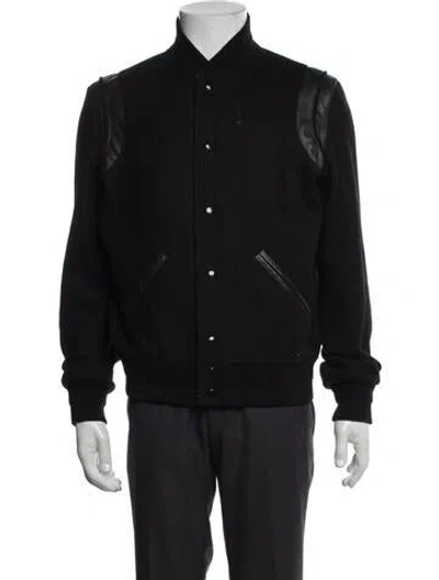 Pre-owned Saint Laurent 2022 Wool Bomber Jacket In Gray