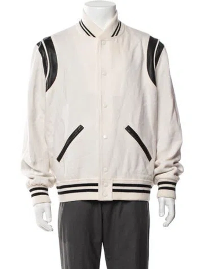 Pre-owned Saint Laurent 2022 Wool Bomber Jacket In Neutrals