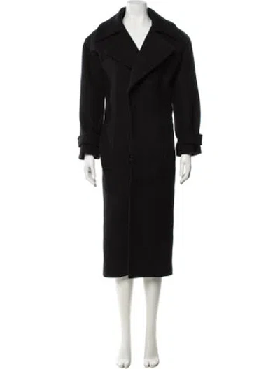 Pre-owned Saint Laurent 2022 Wool Fur Coat In Black