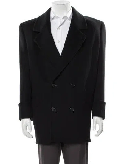 Pre-owned Saint Laurent 2022 Wool Overcoat In Black
