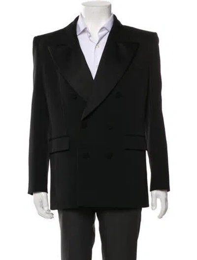 Pre-owned Saint Laurent 2022 Wool Peacoat In Black