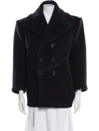 Pre-owned Saint Laurent 2022 Wool Peacoat In Blue