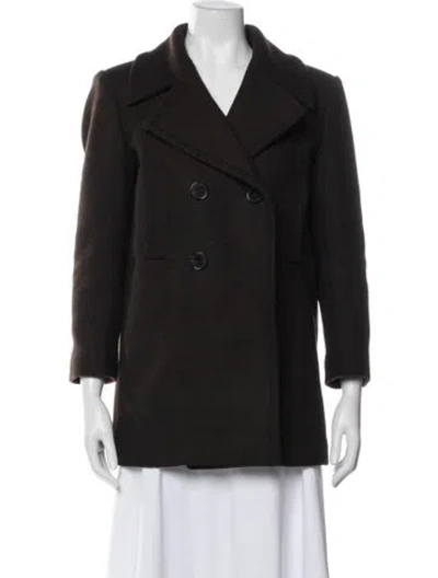 Pre-owned Saint Laurent 2022 Wool Peacoat In Brown