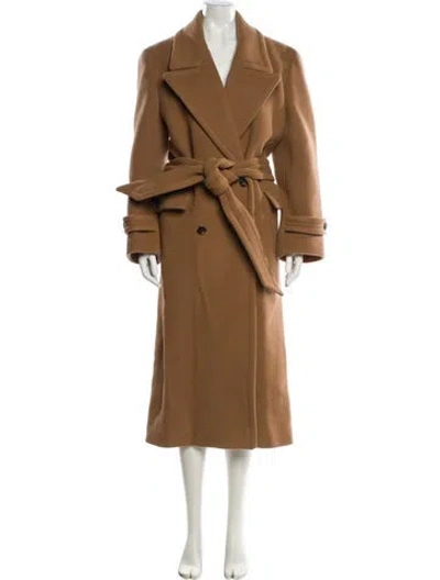 Pre-owned Saint Laurent 2022 Wool Trench Coat In Brown