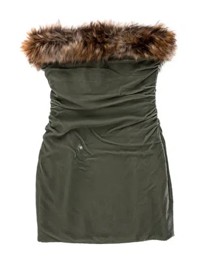 Pre-owned Saint Laurent 2022-2023 Mini Dress In Green