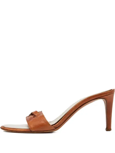 Pre-owned Saint Laurent 2023 75mm Leather Mules