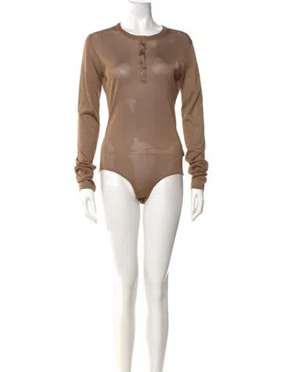 Pre-owned Saint Laurent 2023 Crew Neck Bodysuit W/ Tags In Neutral