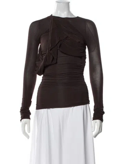 Pre-owned Saint Laurent 2023 Crew Neck Top In Brown
