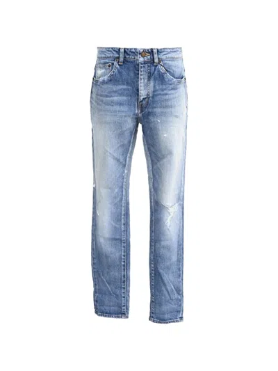 Pre-owned Saint Laurent 2023 Distressed Washed Jeans In Blue