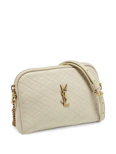 Pre-owned Saint Laurent 2023 Gaby Quilted Clutch Bag In Neutrals