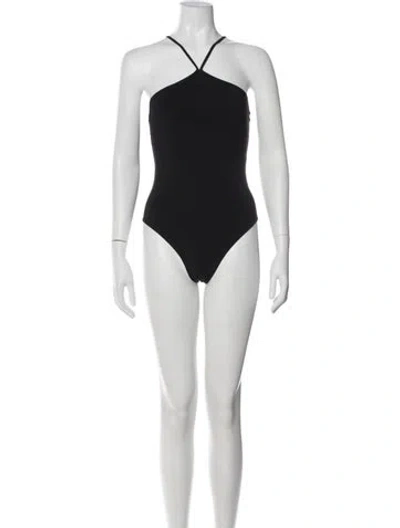 Pre-owned Saint Laurent 2023 Halterneck Bodysuit In Black