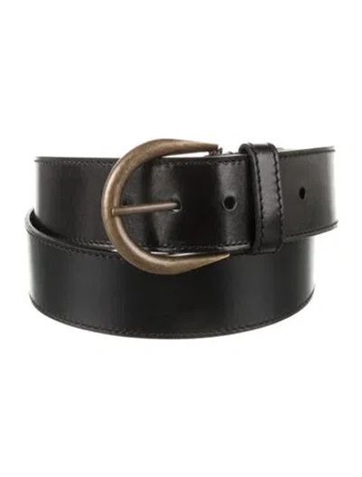 Pre-owned Saint Laurent 2023 Leather Belt W/tags In Black