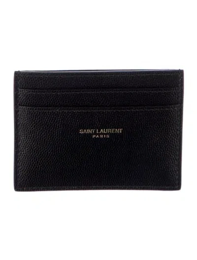 Pre-owned Saint Laurent 2023 Leather Card Holder In Black