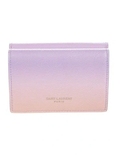 Pre-owned Saint Laurent 2023 Leather Card Holder In Multi
