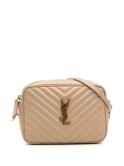 Pre-owned Saint Laurent 2023 Matelasse Leather Monogram Lou Camera Bag Crossbody Bag In Brown