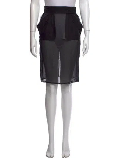 Pre-owned Saint Laurent 2023 Midi Length Skirt In Black