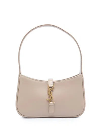 Pre-owned Saint Laurent 2023 Mini Smooth Calfskin Le 5 A 7 Shoulder Bag In Neutrals