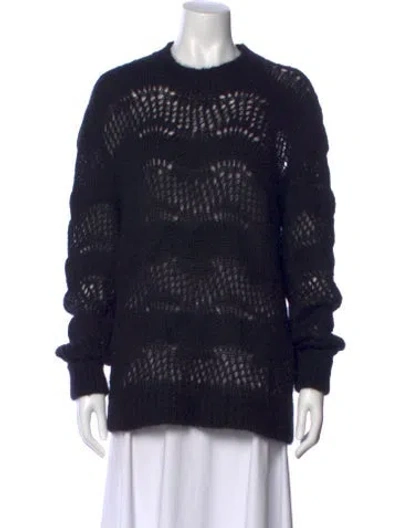 Pre-owned Saint Laurent 2023 Mohair Sweater In Black