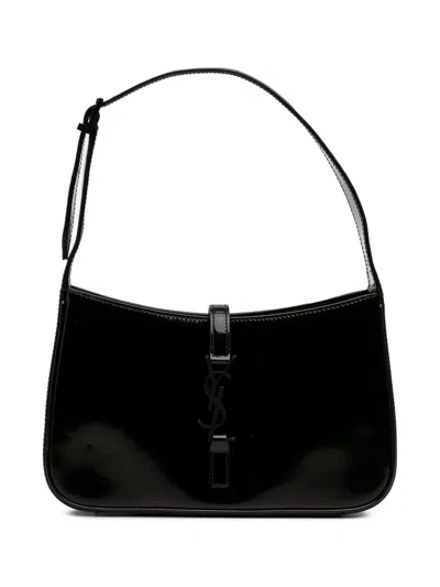 Pre-owned Saint Laurent 2023 Patent Le 5 A 7 Bag Shoulder Bag In Black