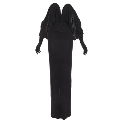 Pre-owned Saint Laurent 2023 Runway Sweetheart Wired Sweetheart Gloves Gown Dress Fr36 S In Black