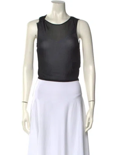 Pre-owned Saint Laurent 2023 Scoop Neck Crop Top In Black