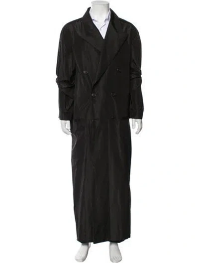 Pre-owned Saint Laurent 2023 Silk Overcoat In Black
