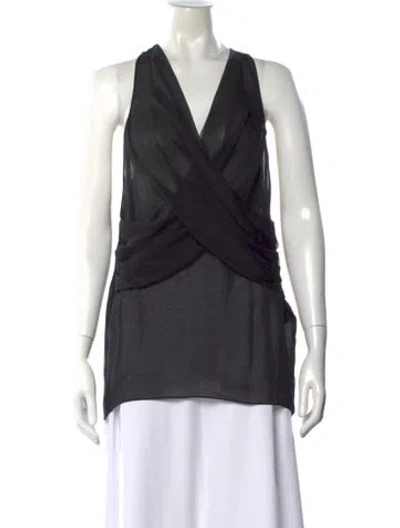 Pre-owned Saint Laurent 2023 Silk Top In Black