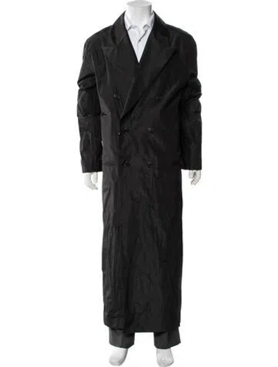 Pre-owned Saint Laurent 2023 Silk Trench Coat W/ Tags In Black