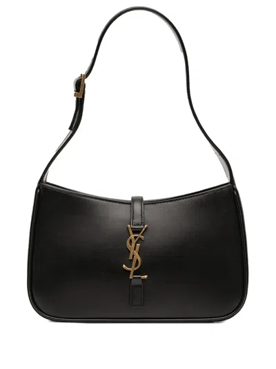 Pre-owned Saint Laurent 2023 Smooth Calfskin Le 5 A 7 Hobo Shoulder Bag In Black