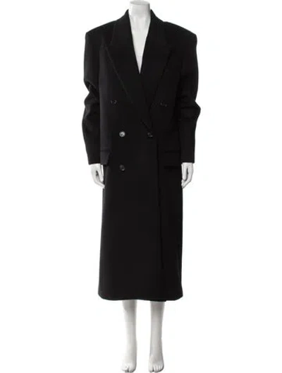 Pre-owned Saint Laurent 2023 Wool Faux Fur Coat W/ Tags In Blue