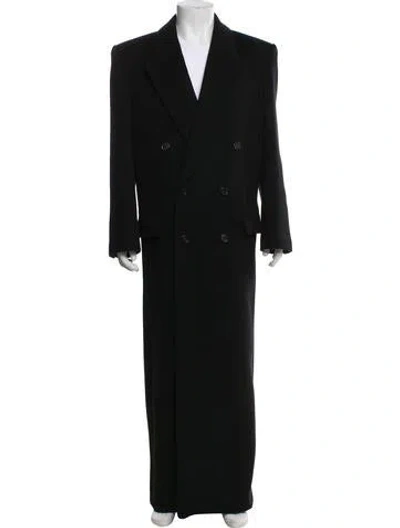 Pre-owned Saint Laurent 2023 Wool Overcoat In Black