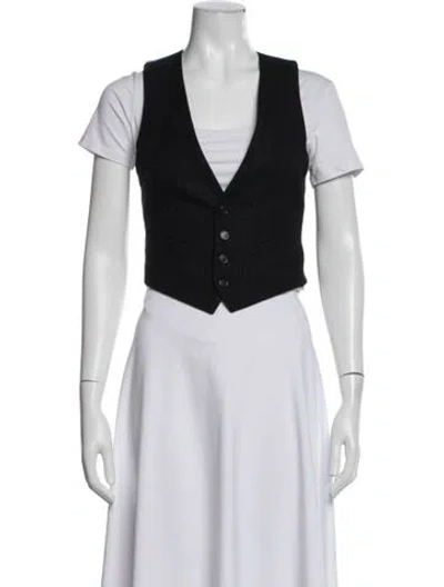 Pre-owned Saint Laurent 2023 Wool Vest In Black