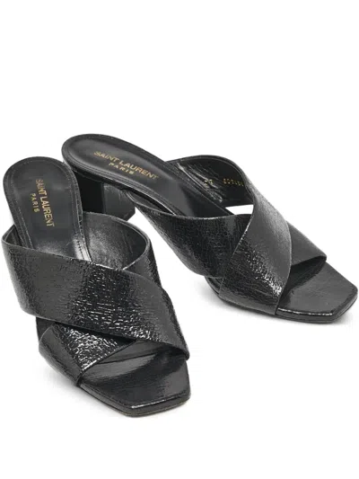 Pre-owned Saint Laurent 2024 75mm Loulou Mules In Black