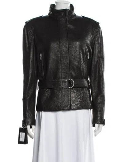 Pre-owned Saint Laurent 2024 Leather Biker Jacket In Black