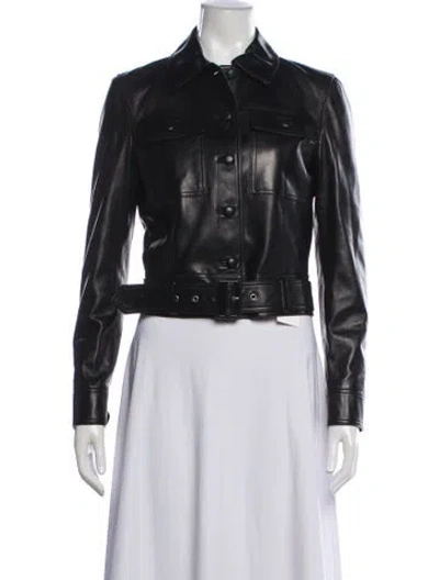 Pre-owned Saint Laurent 2024 Leather Biker Jacket In Black