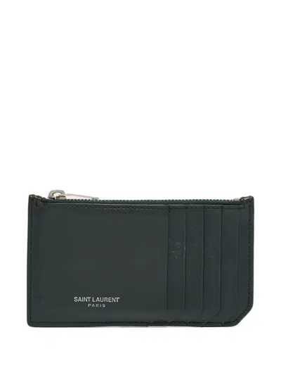 Pre-owned Saint Laurent 2024 Leather Zip Cardholder