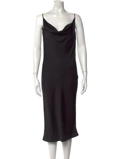 Pre-owned Saint Laurent 2024 Midi Length Dress In Black